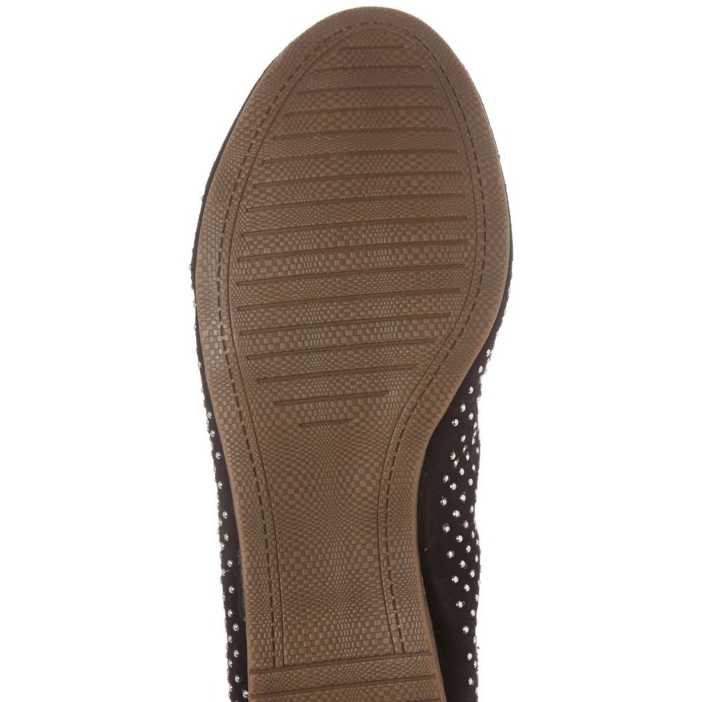 Tamaris NEW Ballerinas Flats Metallic Studs Shoe BLACK Suede Leather Womens 7.5 - Picture 10 of 17